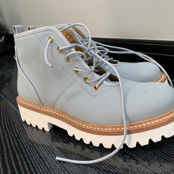 BUSCEMI WOMENS LADIES BOOTS BABY BLUE SIZE 40 US SOFT LEATHER RETAIL $795 - Picture 8 of 11